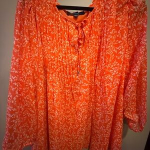 Tommy Hilfiger Orange and White Floral Blouse